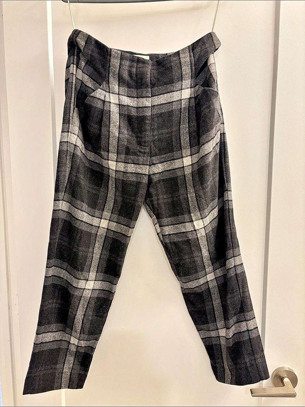 Wilfred Plaid Wool Blend Trousers Size 4